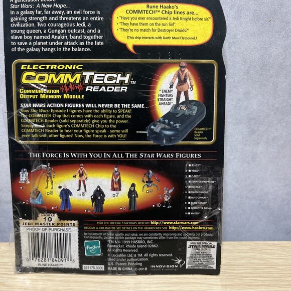 Star Wars Episode Commtech Rune Haako 3.75" Action Figure 1999 Hasbro NEW - Picture 7 of 7